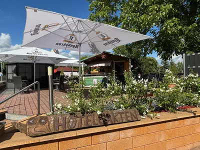 Ein Garten an der Unterkunft Ambiente Hotel Strehla