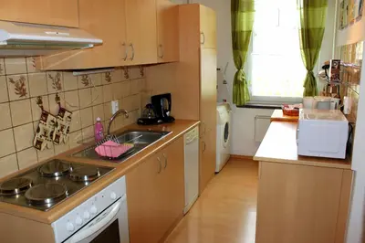 Küche/Küchenzeile in der Unterkunft Ferienwohnung 