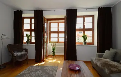 Ein Sitzbereich in der Unterkunft City Exklusiv II