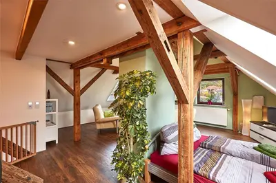 Ein Bett oder Betten in einem Zimmer der Unterkunft Ferienwohnung Schulze