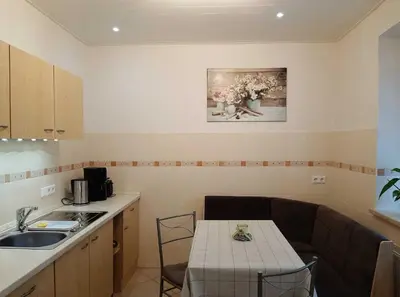 Küche/Küchenzeile in der Unterkunft Ferienwohnung Helbig