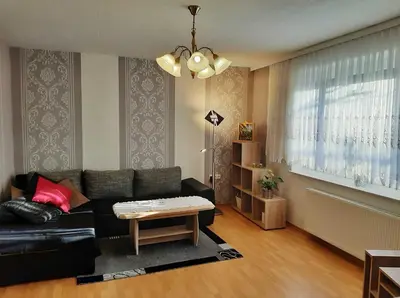 Ein Sitzbereich in der Unterkunft Ferienwohnung Helbig