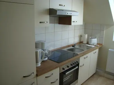 Küche/Küchenzeile in der Unterkunft Ferienwohnung Zschornack