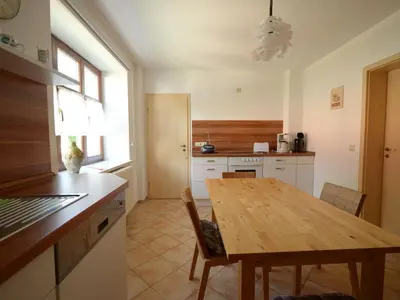 Küche/Küchenzeile in der Unterkunft Ferienwohnung Doberschau