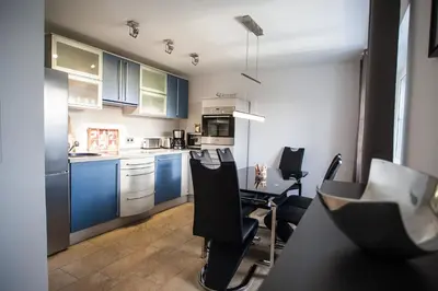 Küche/Küchenzeile in der Unterkunft Weinberghaus Prossen, Haus mit Sauna und Whirlpool für maximal 8 Personen