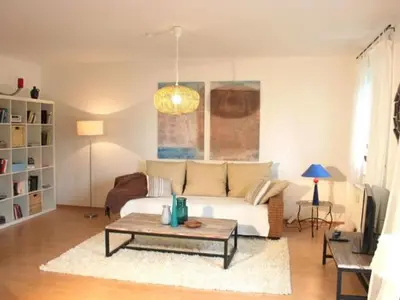 Ein Bett oder Betten in einem Zimmer der Unterkunft Exklusive Ferienwohnung an der Elbe