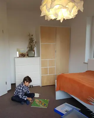 Ein Bett oder Betten in einem Zimmer der Unterkunft Ferienhaus im Erzgebirge