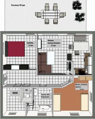 Grundriss der Unterkunft Ferienhaus im Erzgebirge