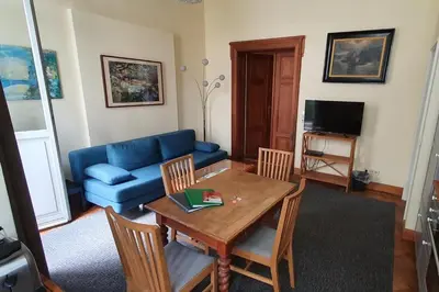 Ein Sitzbereich in der Unterkunft Ferienwohnungen Villa Haniel Carl