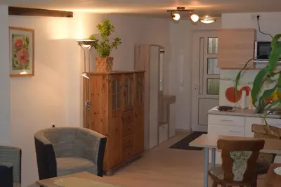 Küche/Küchenzeile in der Unterkunft Ferienwohnung Seebachstr.