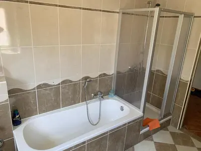 Ein Badezimmer in der Unterkunft Ferienwohnung am Schloss Rochlitz