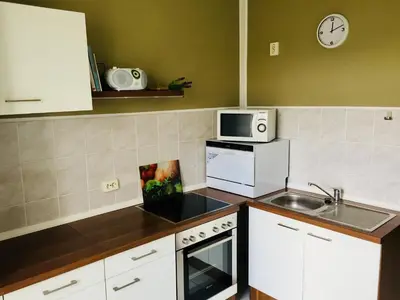 Küche/Küchenzeile in der Unterkunft Ferienwohnung Tiffy