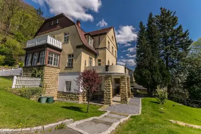 Das Gebäude in dem sich die Ferienwohnung befindet