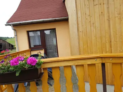 Ein Balkon oder eine Terrasse in der Unterkunft Ferienhaus Schaffrath