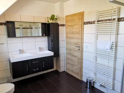 Ein Badezimmer in der Unterkunft Ferienhaus Papstdorf Sächsische Schweiz 18