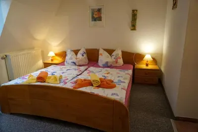 Ein Bett oder Betten in einem Zimmer der Unterkunft Ferienwohnung Albrecht Sonnendeck