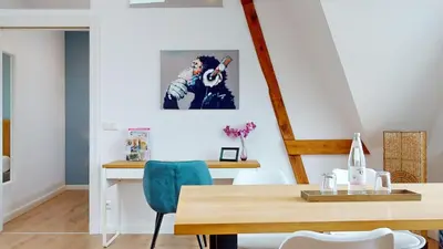Ein Sitzbereich in der Unterkunft Apartment Senftenberg - 1907