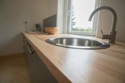 Küche/Küchenzeile in der Unterkunft Ferienwohnung Schwalbennest