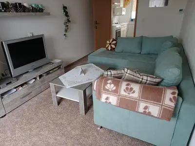 Ein Sitzbereich in der Unterkunft Ferienwohnung Jahner