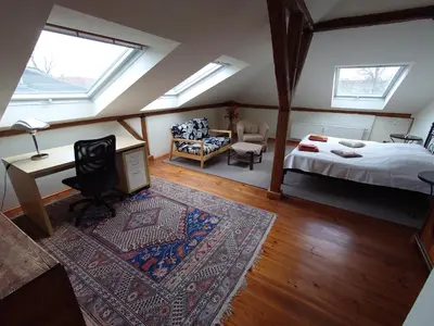 Ein Bett oder Betten in einem Zimmer der Unterkunft Ferienwohnungen Villa Haniel Sophie