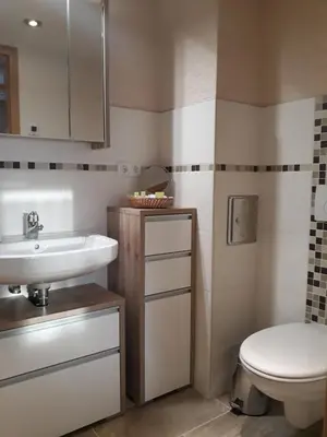 Ein Badezimmer in der Unterkunft SeidelsFerienparadiesGahlenz
