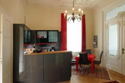 Küche/Küchenzeile in der Unterkunft Ferienwohnungen Villa Haniel Hugo