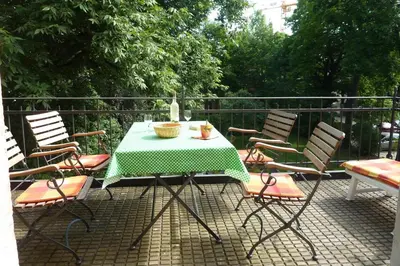 Ein Balkon oder eine Terrasse in der Unterkunft Ferienwohnungen Villa Haniel Paul