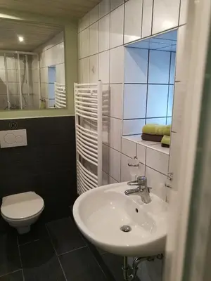 Ein Badezimmer in der Unterkunft Elbhangzimmer Dresden