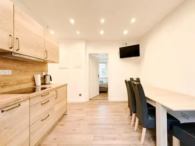 Küche/Küchenzeile in der Unterkunft Ferienwohnung1 Grimma
