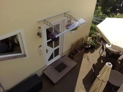Ein Balkon oder eine Terrasse in der Unterkunft Hotel am Schloss
