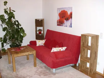 Ein Sitzbereich in der Unterkunft Ferienwohnung Frenkel