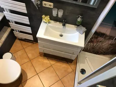 Ein Badezimmer in der Unterkunft Pension 19