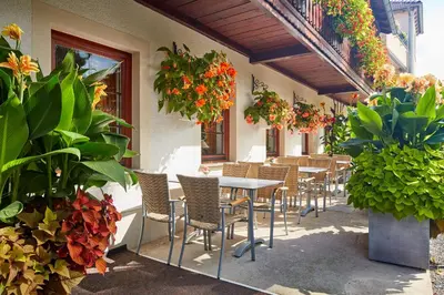 Ein Garten an der Unterkunft Hotel garni Sonnenhof