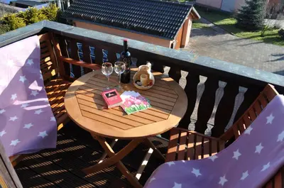 Ein Balkon oder eine Terrasse in der Unterkunft ****Fewo 