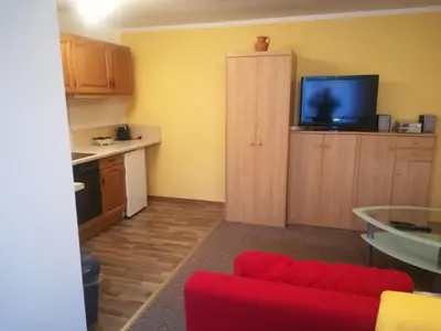 Küche/Küchenzeile in der Unterkunft Ferienwohnung Schumann