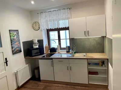 Küche/Küchenzeile in der Unterkunft Ferienwohnung Stohn