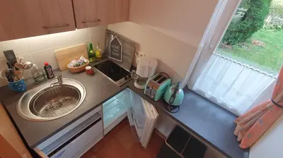 Küche/Küchenzeile in der Unterkunft Ferienwohnung am Dresdner Elbhang