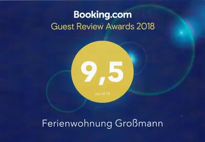 Ein Zertifikat, Auszeichnung, Logo oder anderes Dokument, das in der Unterkunft Ferienwohnung Großmann ausgestellt ist
