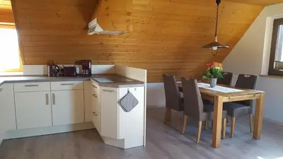 Küche/Küchenzeile in der Unterkunft Ferienwohnung Dresden Nickern