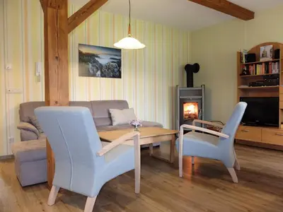 Ein Sitzbereich in der Unterkunft Ferienwohnung May