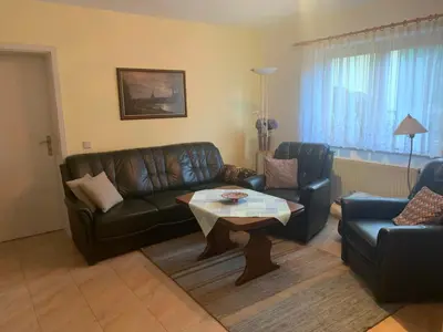 Ein Sitzbereich in der Unterkunft Ferienwohnung über den Dächern von Dresden