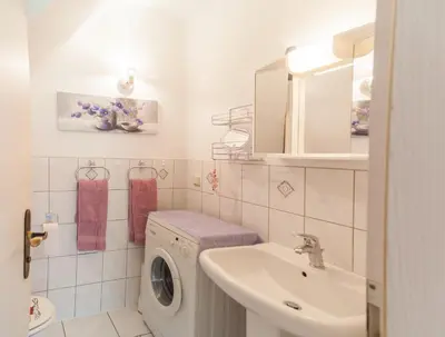Ein Badezimmer in der Unterkunft Ferienwohnung über den Dächern von Dresden
