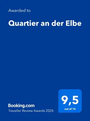 Ein Zertifikat, Auszeichnung, Logo oder anderes Dokument, das in der Unterkunft Quartier an der Elbe ausgestellt ist