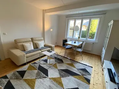 Ein Sitzbereich in der Unterkunft Quartier an der Elbe
