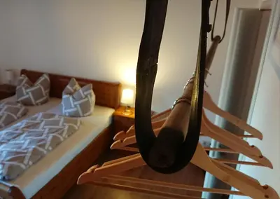 Ein Bett oder Betten in einem Zimmer der Unterkunft Pension Müllers Mühle