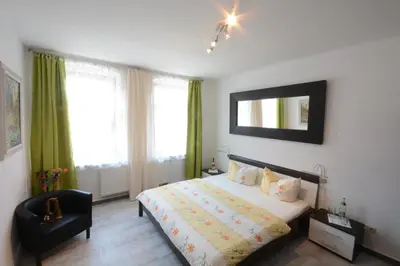 Ein Bett oder Betten in einem Zimmer der Unterkunft Elbidylle