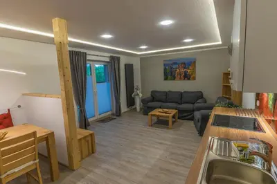 Ein Sitzbereich in der Unterkunft Ferienwohnung 