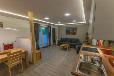Küche/Küchenzeile in der Unterkunft Ferienwohnung 
