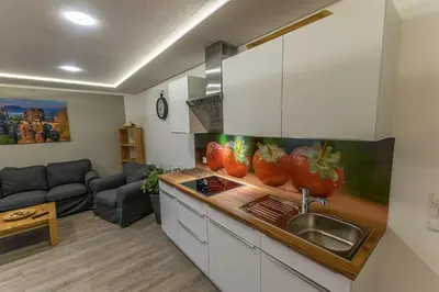 Küche/Küchenzeile in der Unterkunft Ferienwohnung 