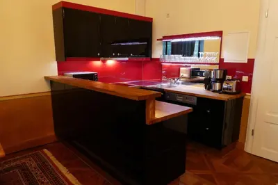 Küche/Küchenzeile in der Unterkunft Ferienwohnung Villa Haniel Edmund
